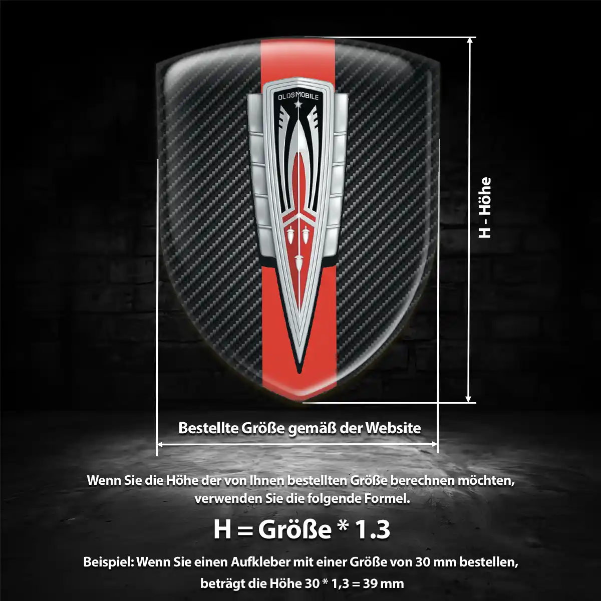 Oldsmobile 3D Gel Aufkleber Silikon Ausdrucksstarkes Design