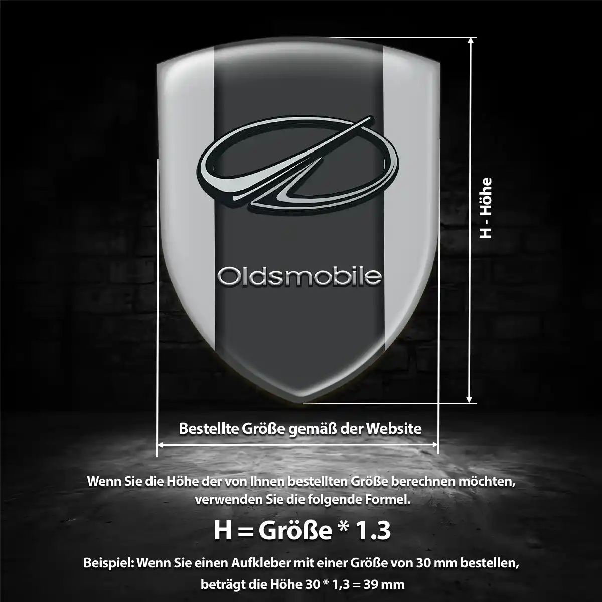 Oldsmobile 3D Gel Aufkleber Silikon Auto Edles Design