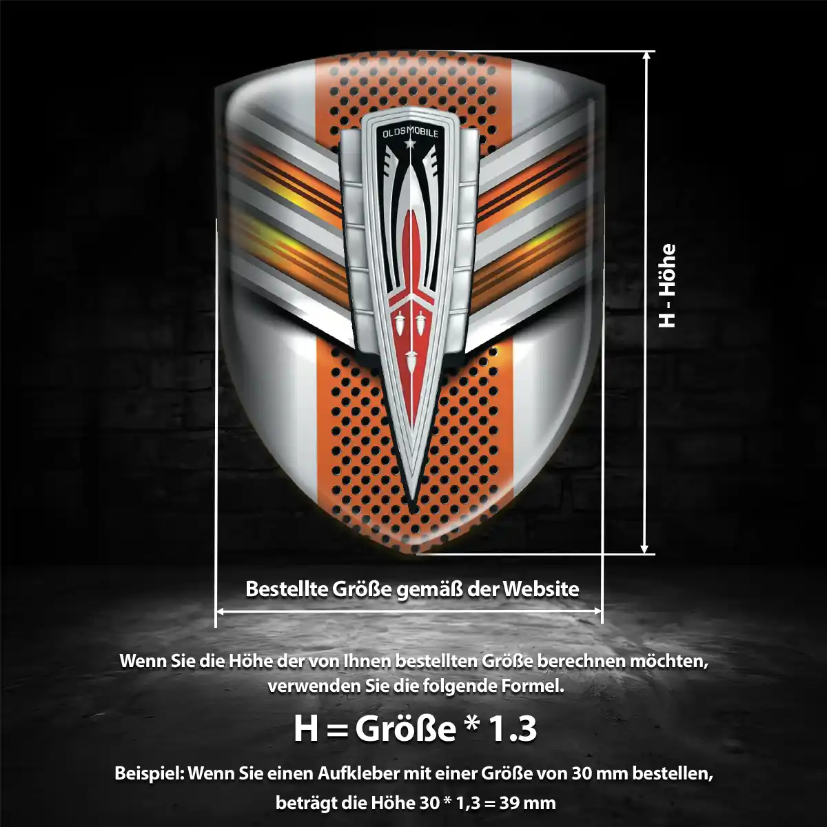 Oldsmobile 3D Gel Aufkleber Silikon Auto Exterieurdesign