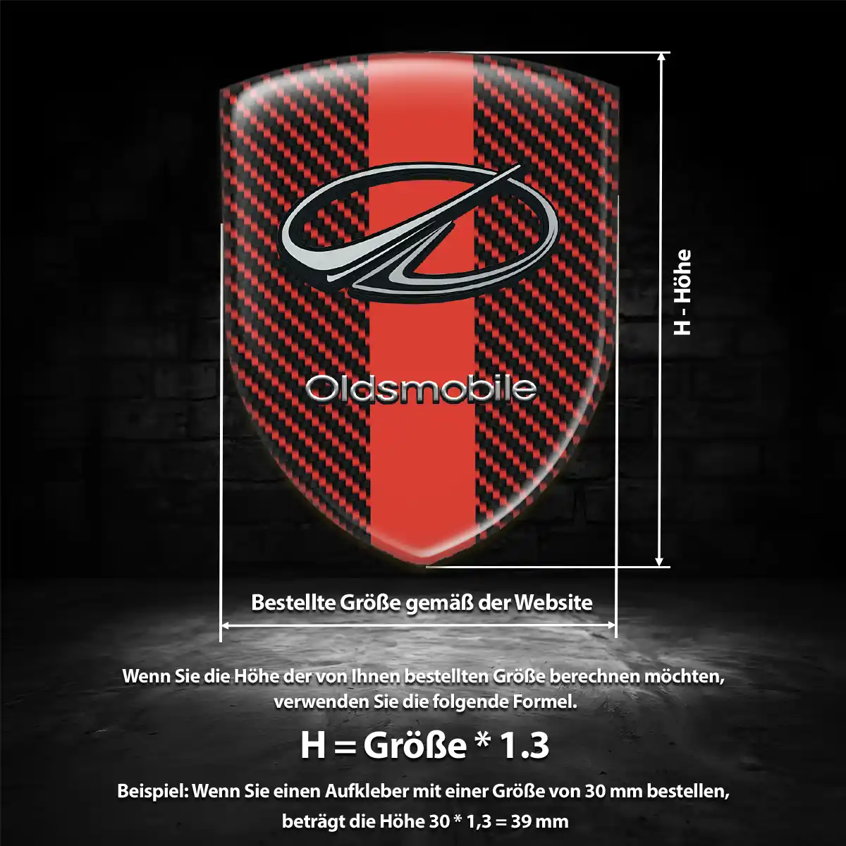 Oldsmobile 3D Gel Aufkleber Silikon Auto Hochwertiges Harz