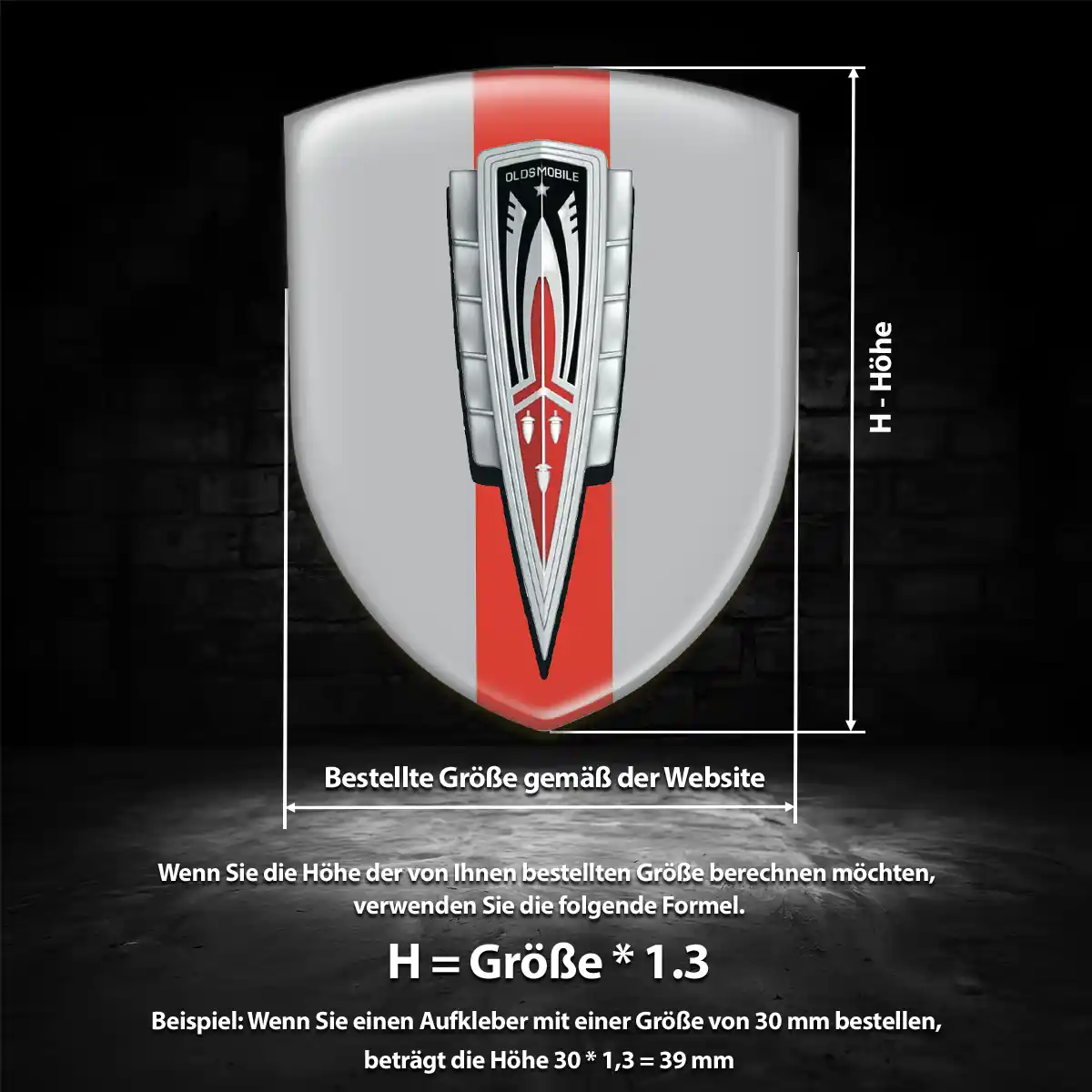 Oldsmobile 3D Gel Aufkleber Silikon Auto Limitierte Auflage