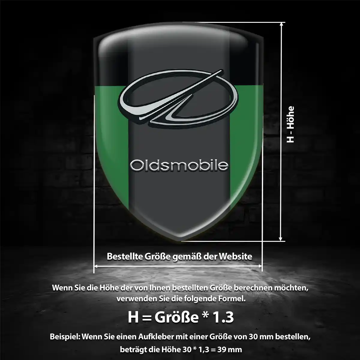 Oldsmobile 3D Gel Aufkleber Silikon Auto Premiumqualität