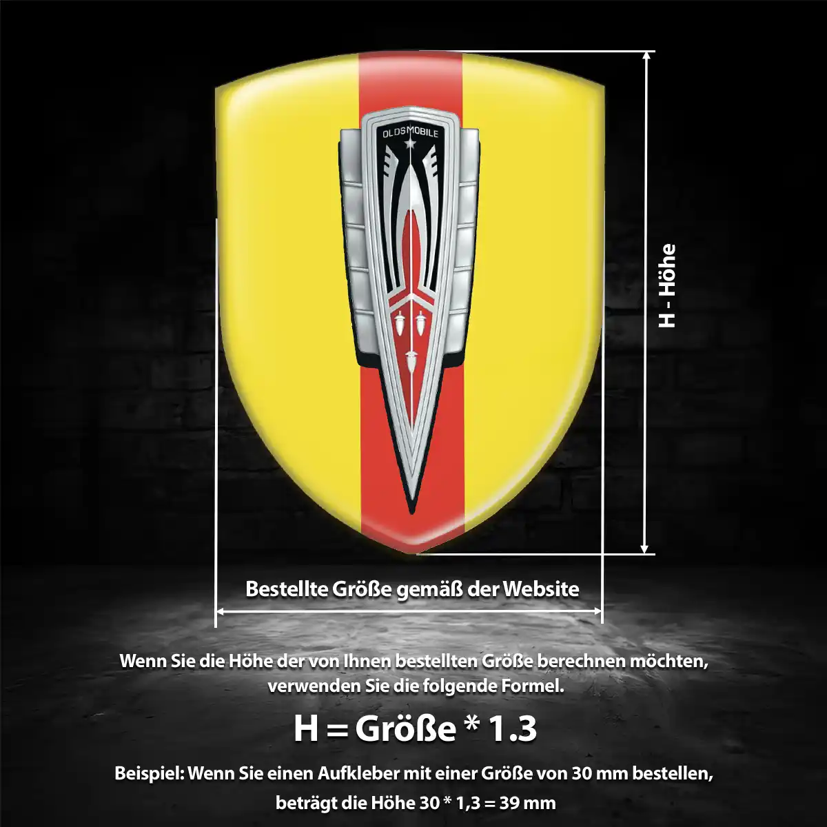 Oldsmobile 3D Gel Aufkleber Silikon Auto Tuningfahrzeug