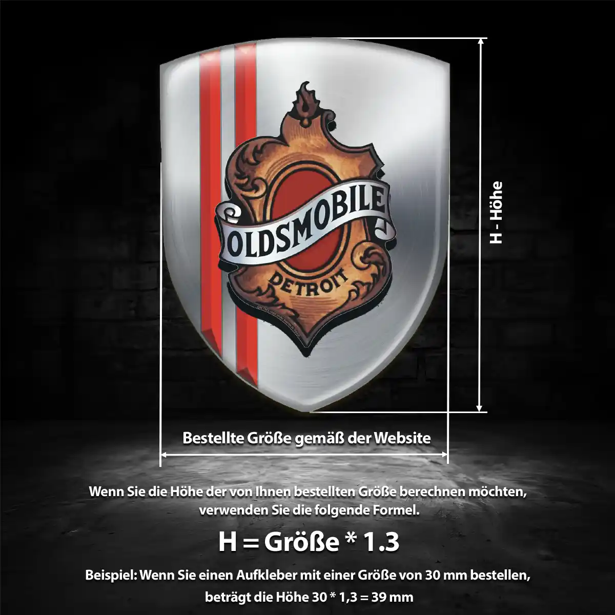 Oldsmobile 3D Gel Aufkleber Silikon Erstklassige Qualität