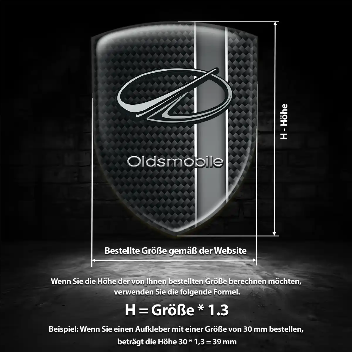 Oldsmobile 3D Gel Aufkleber Silikon Markenedition