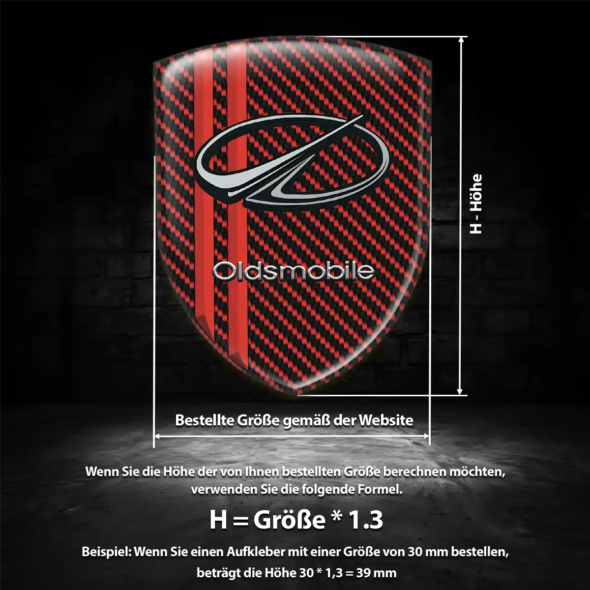 Oldsmobile 3D Gel Aufkleber Silikon Premiumqualität