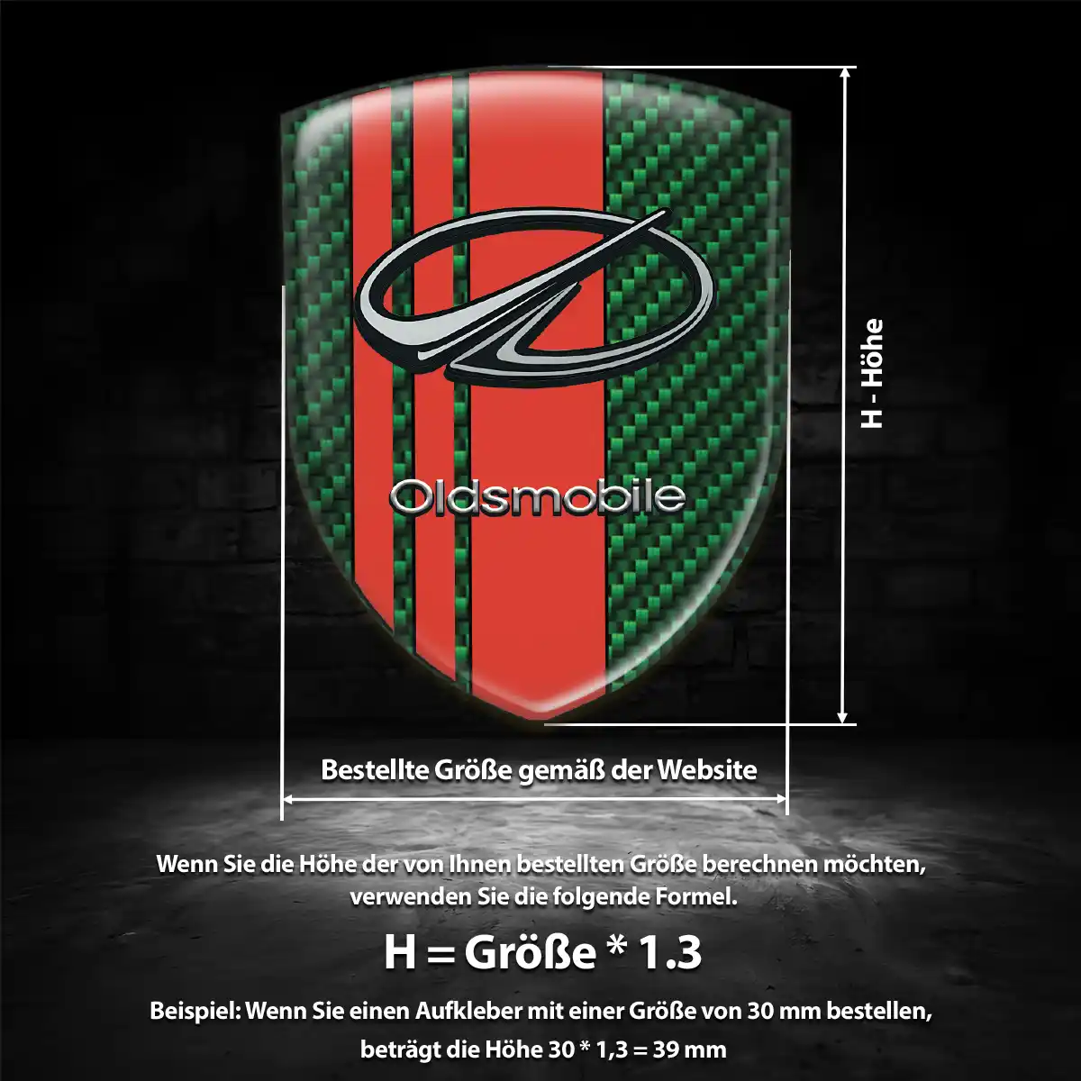 Oldsmobile 3D Gel Aufkleber Tuningfahrzeug
