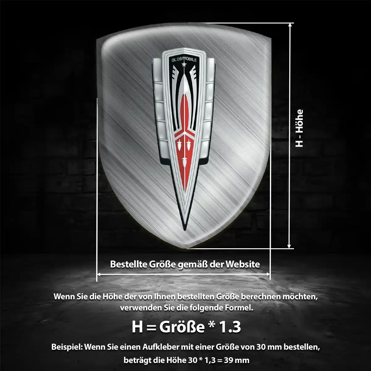 Oldsmobile 3D Gel Aufkleber Wappen Ausdrucksstarkes Design