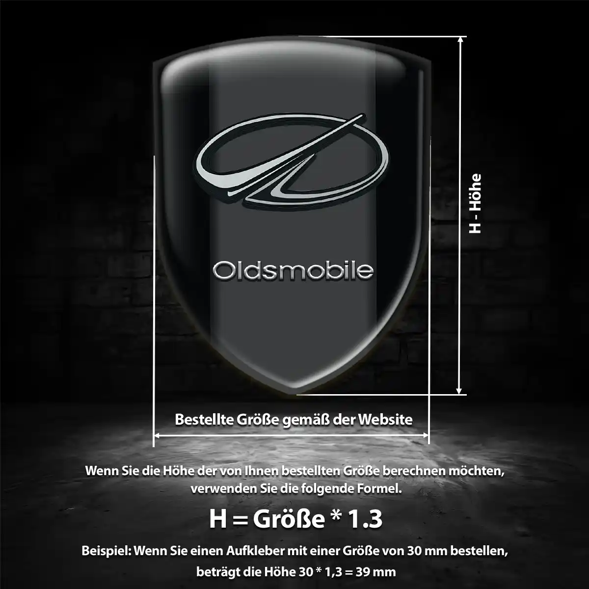 Oldsmobile 3D Gel Aufkleber Wappen Auto Elegantes Design