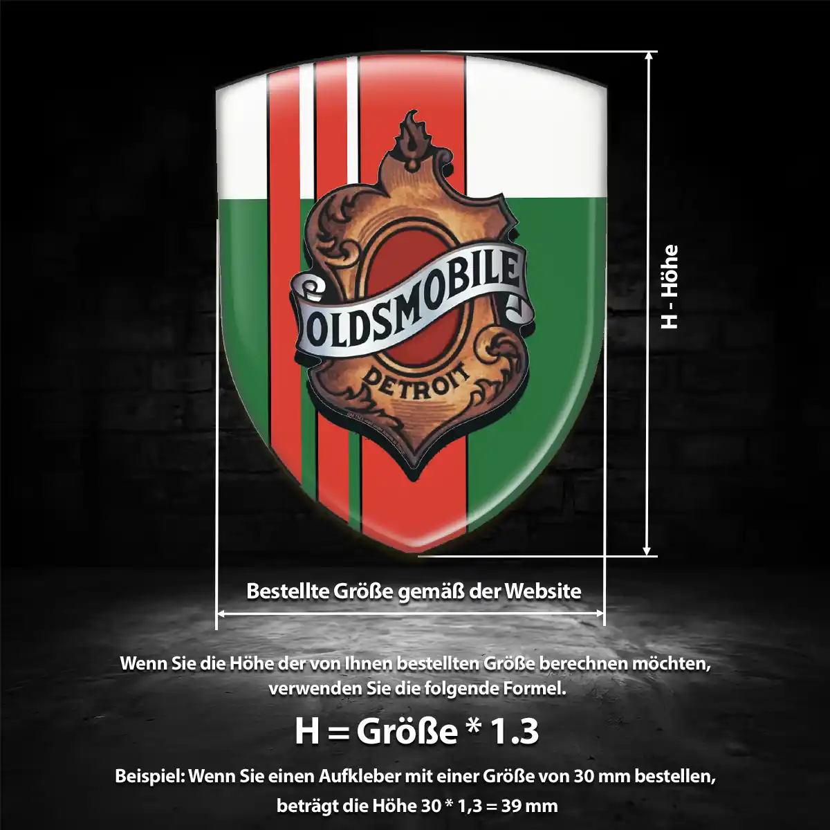 Oldsmobile 3D Gel Aufkleber Wappen Auto Hochwertiges Harz