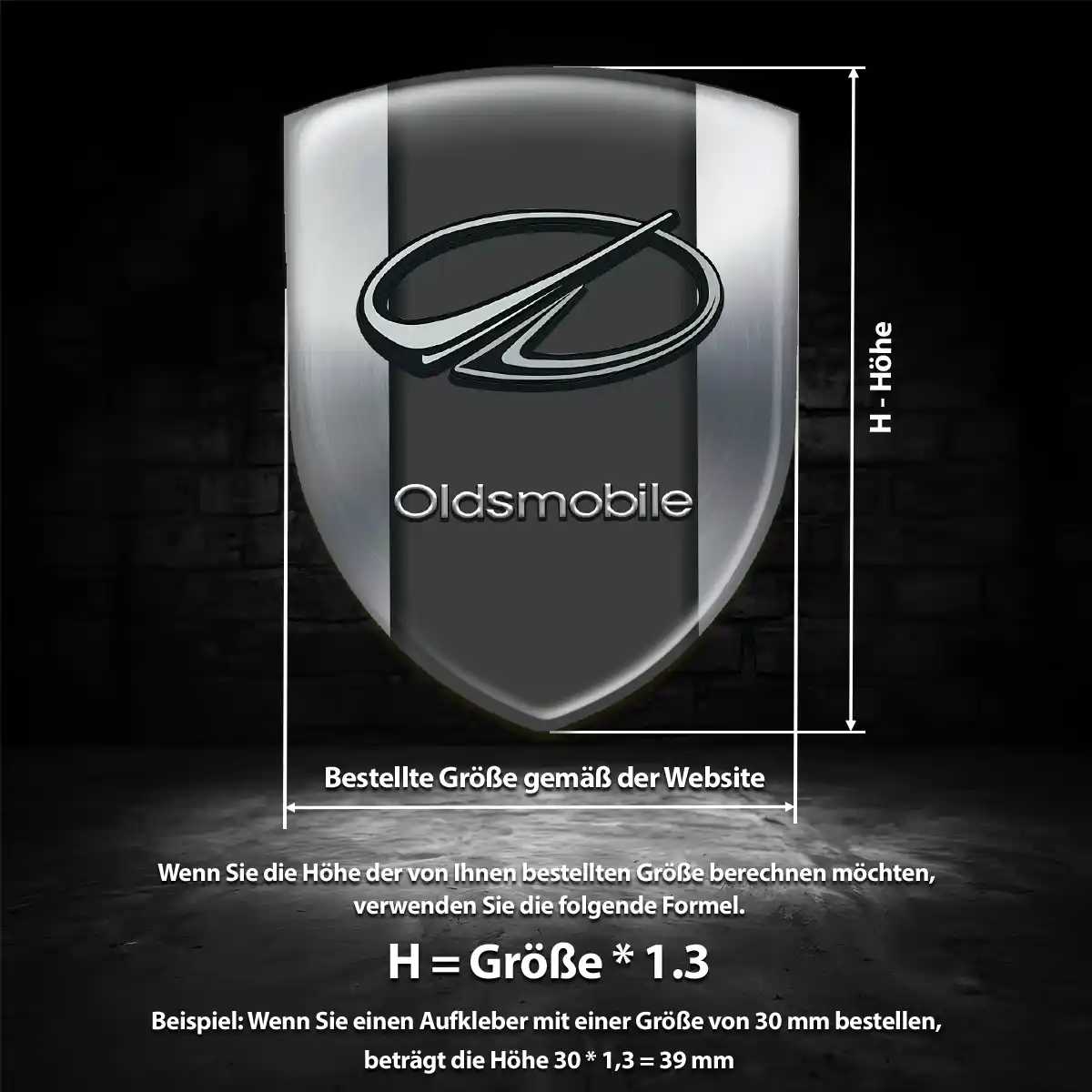 Oldsmobile 3D Gel Aufkleber Wappen Elegantes Design