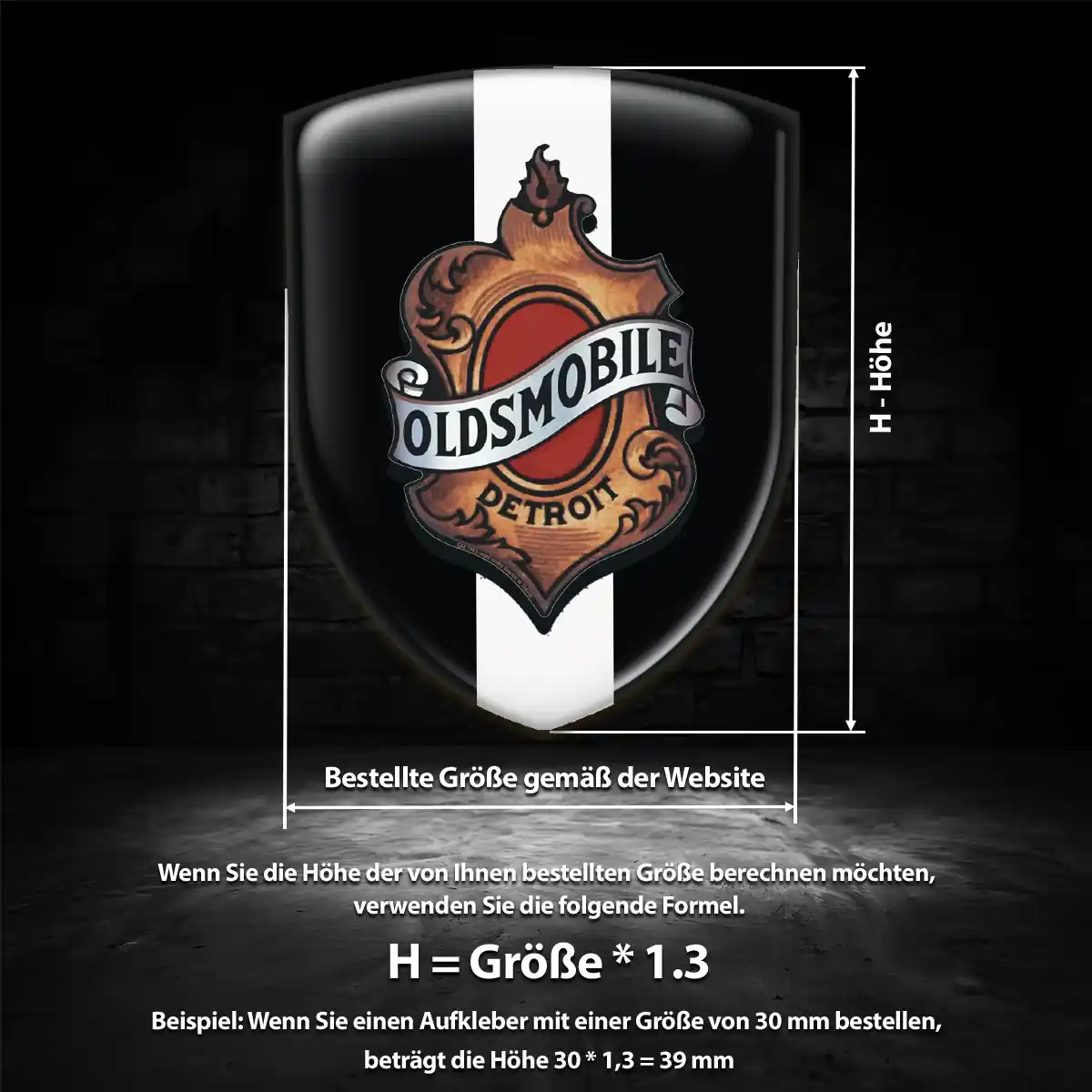 Oldsmobile 3D Gel Aufkleber Wappen Erstklassige Qualität