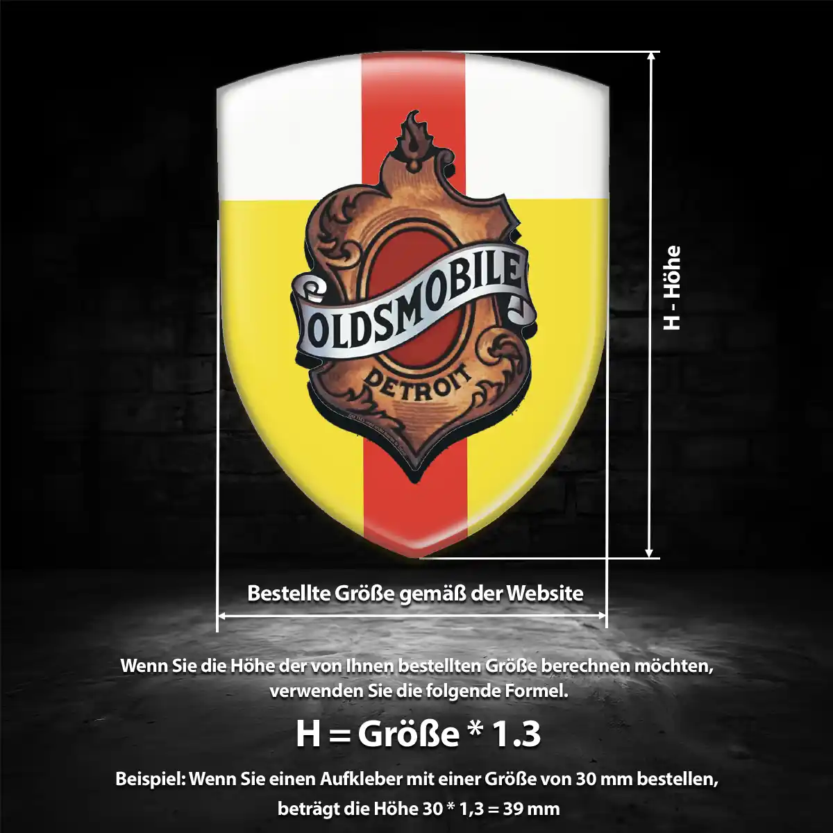 Oldsmobile 3D Gel Aufkleber Wappen Exterieurdesign