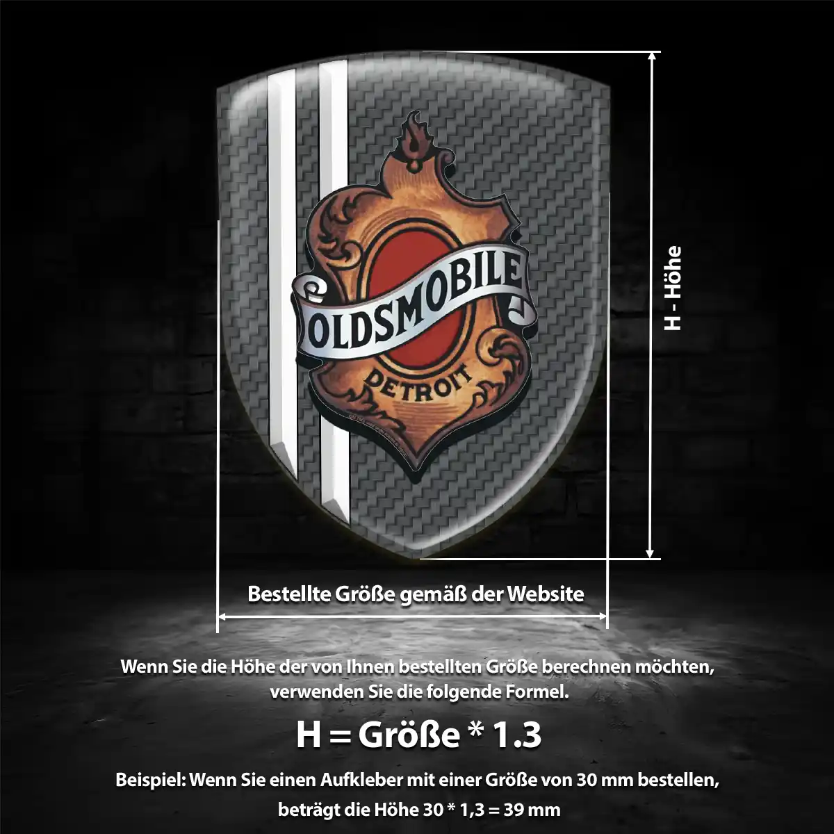 Oldsmobile 3D Gel Aufkleber Wappen Modernes Design