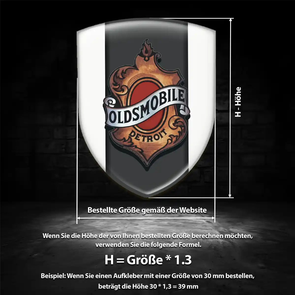 Oldsmobile 3D Gel Aufkleber Wappen Premiumqualität