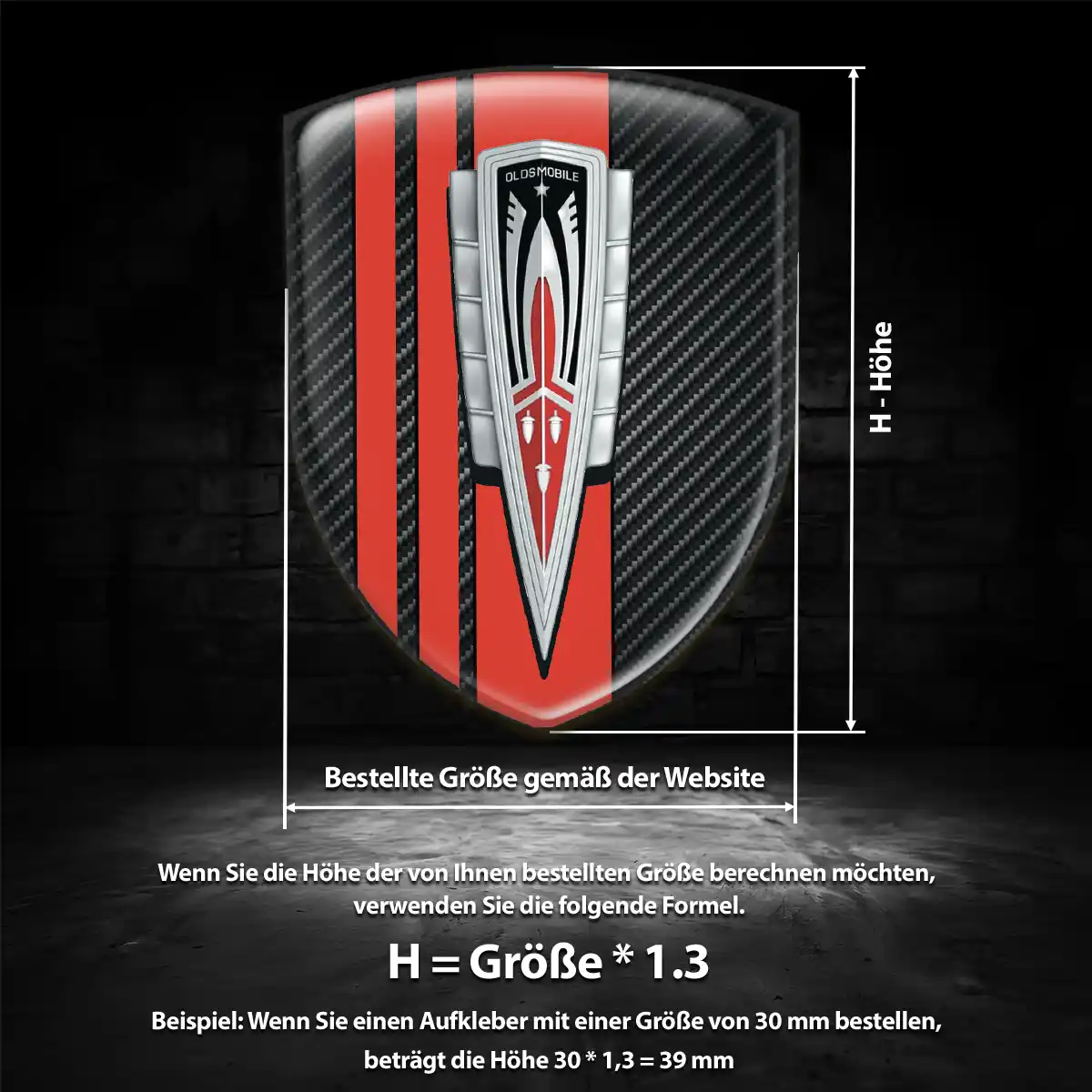 Oldsmobile 3D Gel Aufkleber Wappen Stilvolles Design