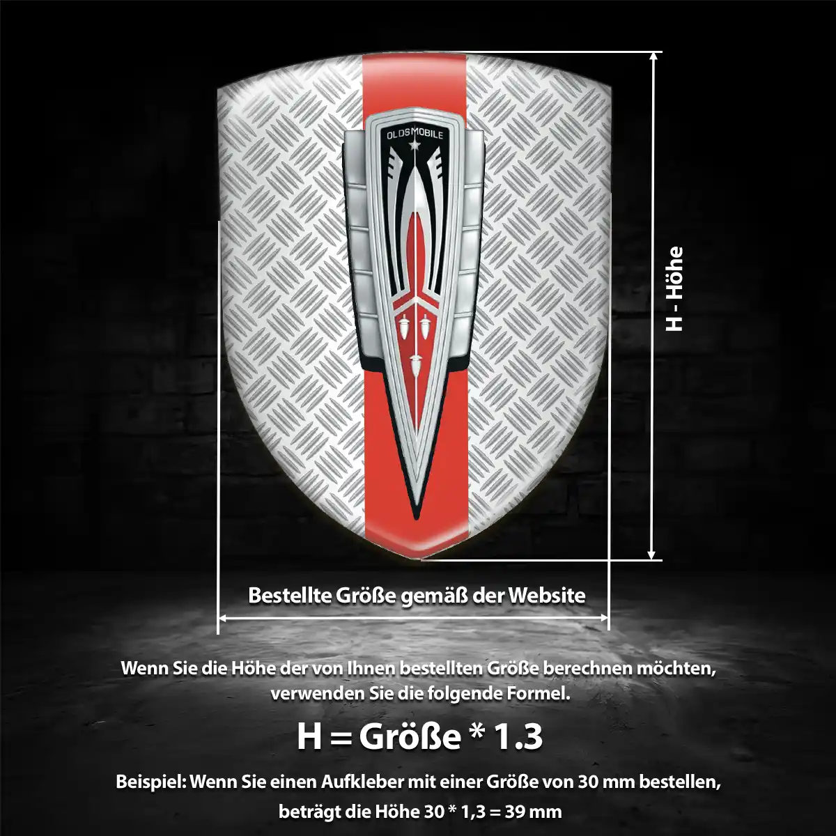 Oldsmobile 3D Gel Aufkleber Wappen Tuningfahrzeug