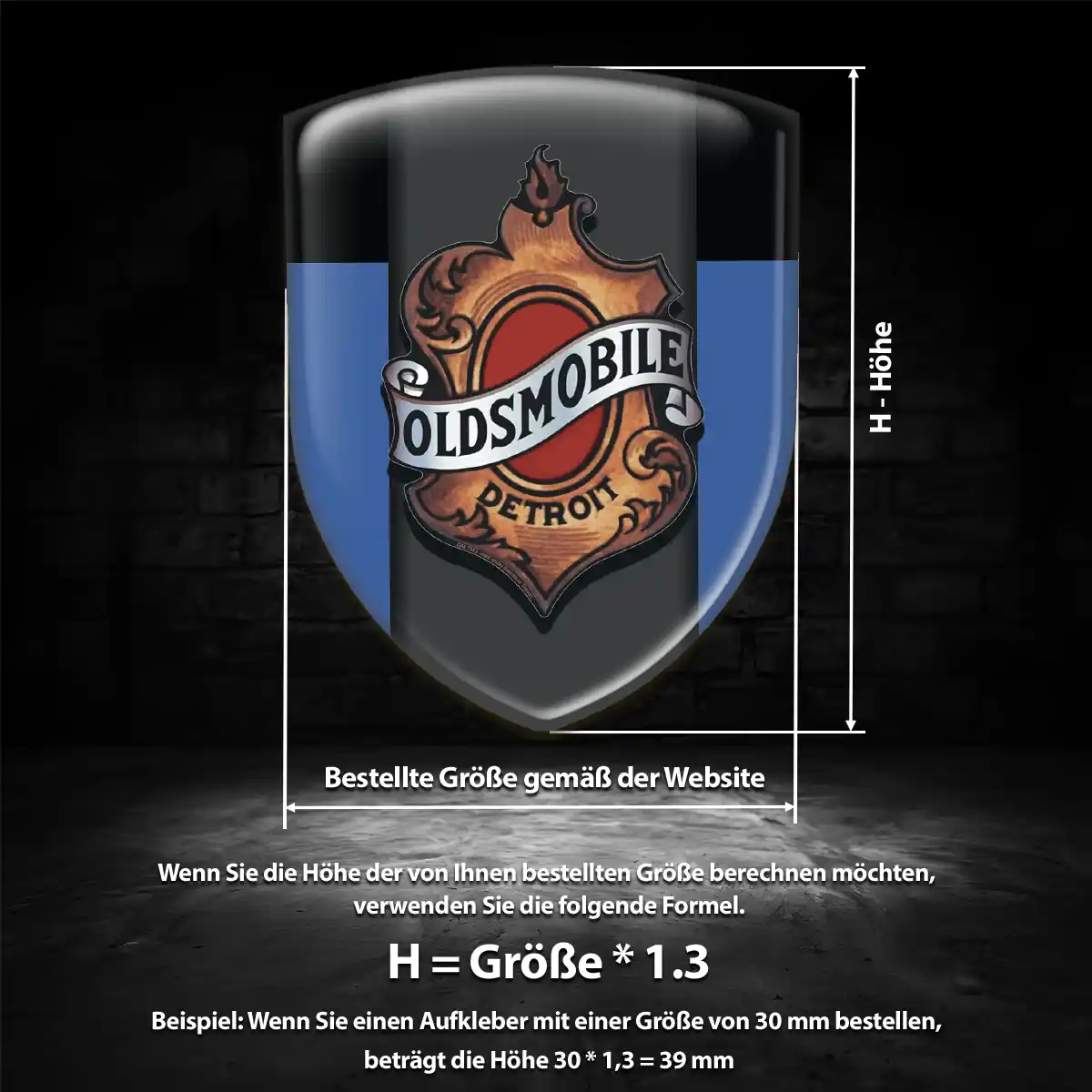 Oldsmobile Aufkleber 3D Gel Emblem Anspruchsvolles Design