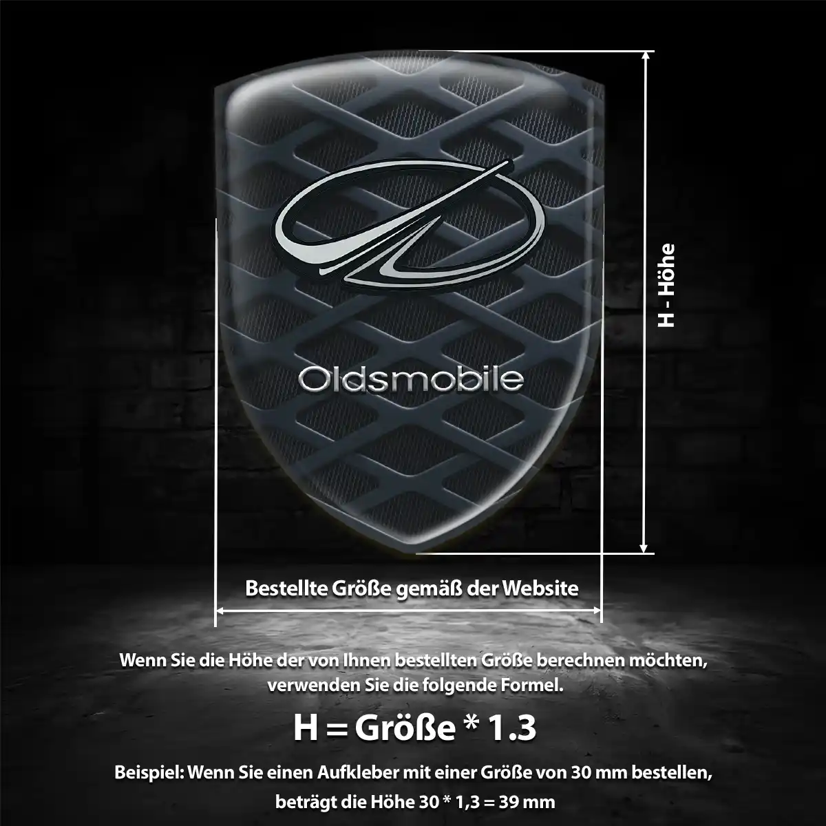 Oldsmobile Aufkleber 3D Gel Emblem Ausdrucksstarkes Design