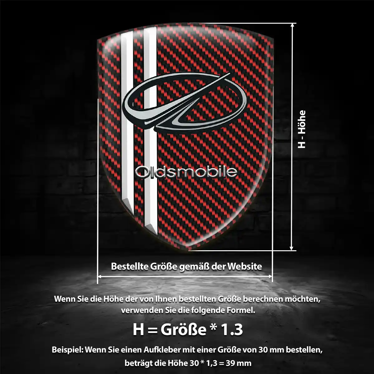 Oldsmobile Aufkleber 3D Gel Emblem Auto Hochwertiges Harz