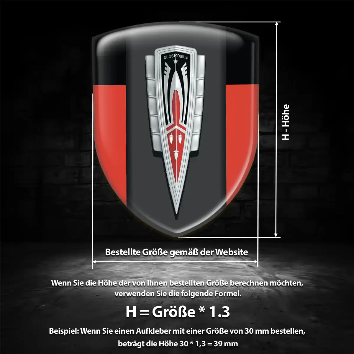 Oldsmobile Aufkleber 3D Gel Emblem Auto Limitierte Auflage