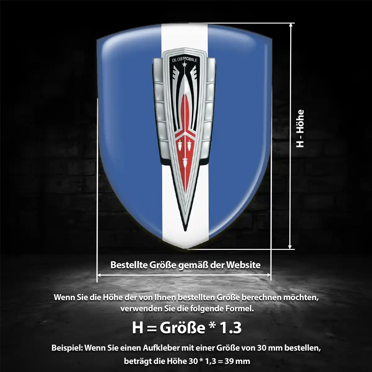 Oldsmobile Aufkleber 3D Gel Emblem Interieurdesign