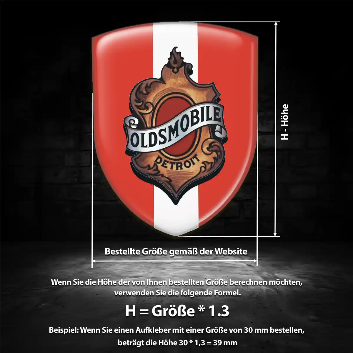 Oldsmobile Aufkleber 3D Gel Emblem Limitierte Auflage
