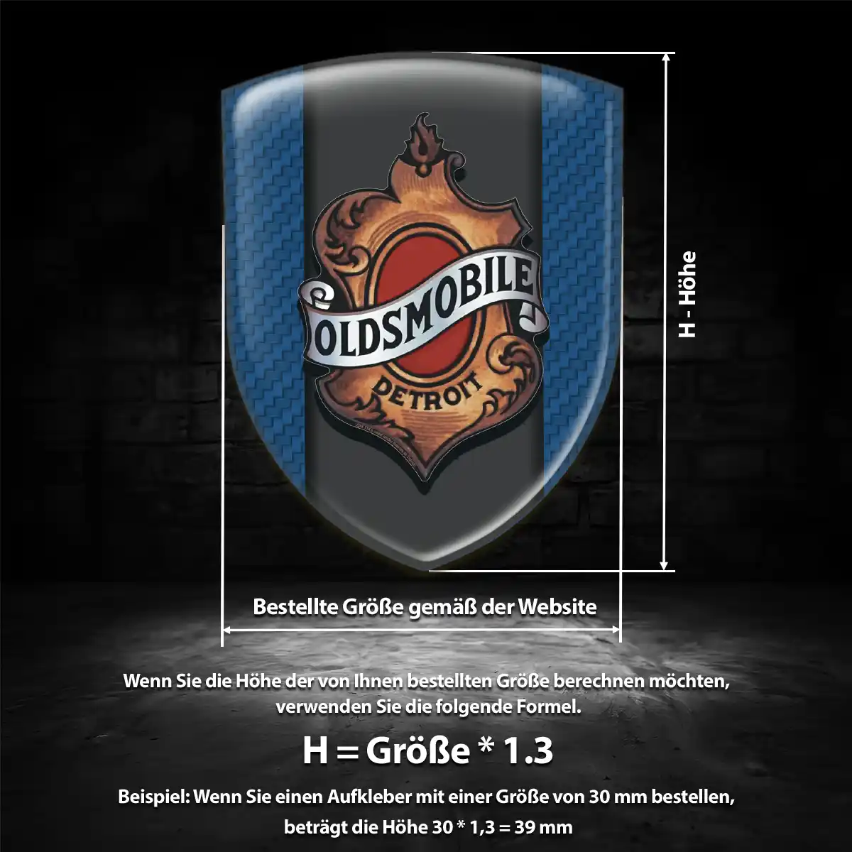 Oldsmobile Aufkleber 3D Gel Emblem Markenedition