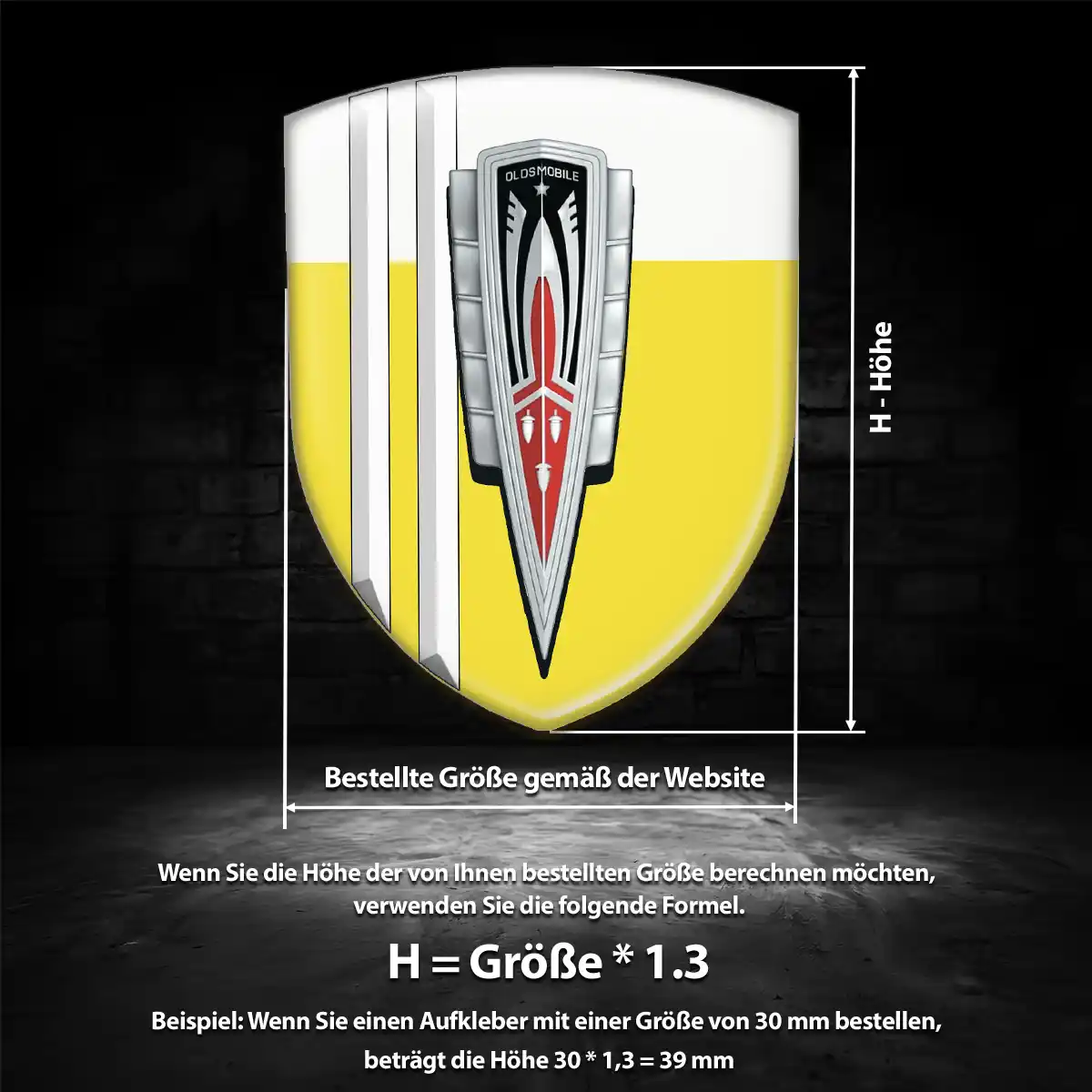 Oldsmobile Aufkleber 3D Gel Embleme Elegantes Design