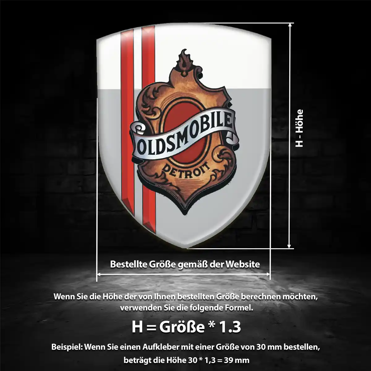 Oldsmobile Aufkleber 3D Gel Embleme Hochwertiges Harz
