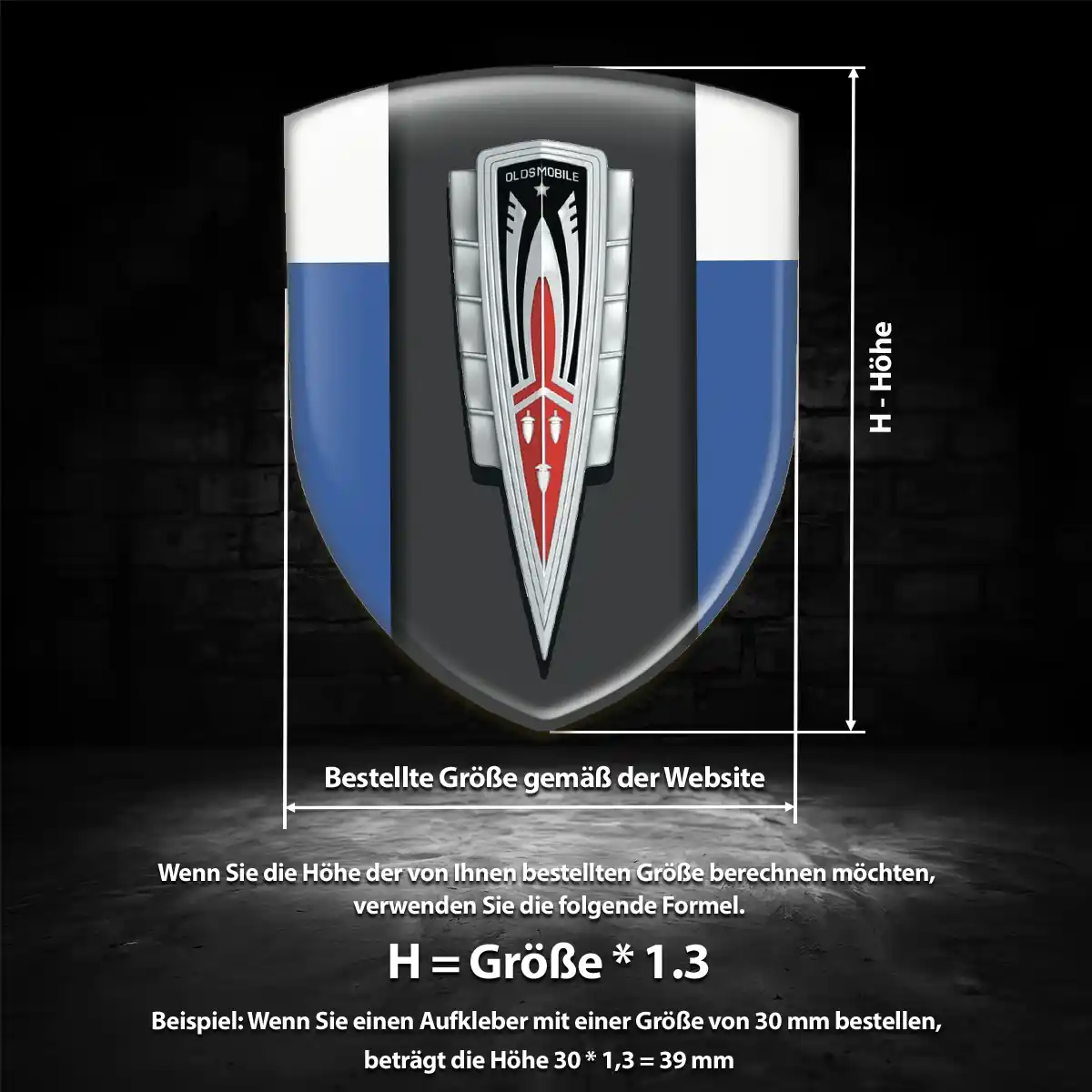 Oldsmobile Aufkleber 3D Gel Embleme Limitierte Auflage