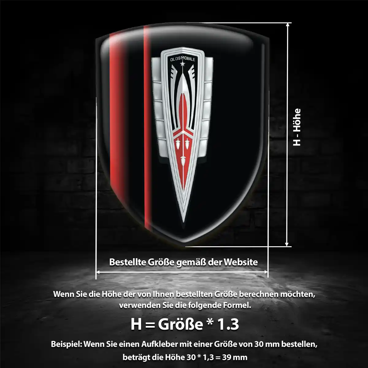 Oldsmobile Aufkleber 3D Gel Embleme Premium-Edition