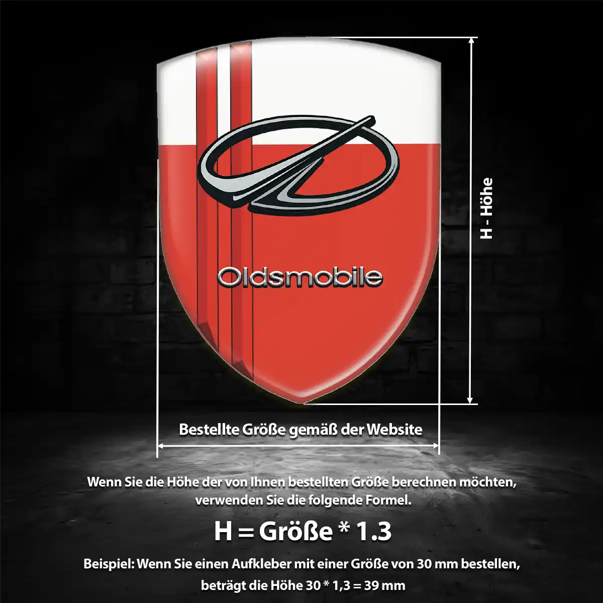 Oldsmobile Aufkleber 3D Gel Silikon Anspruchsvolles Design