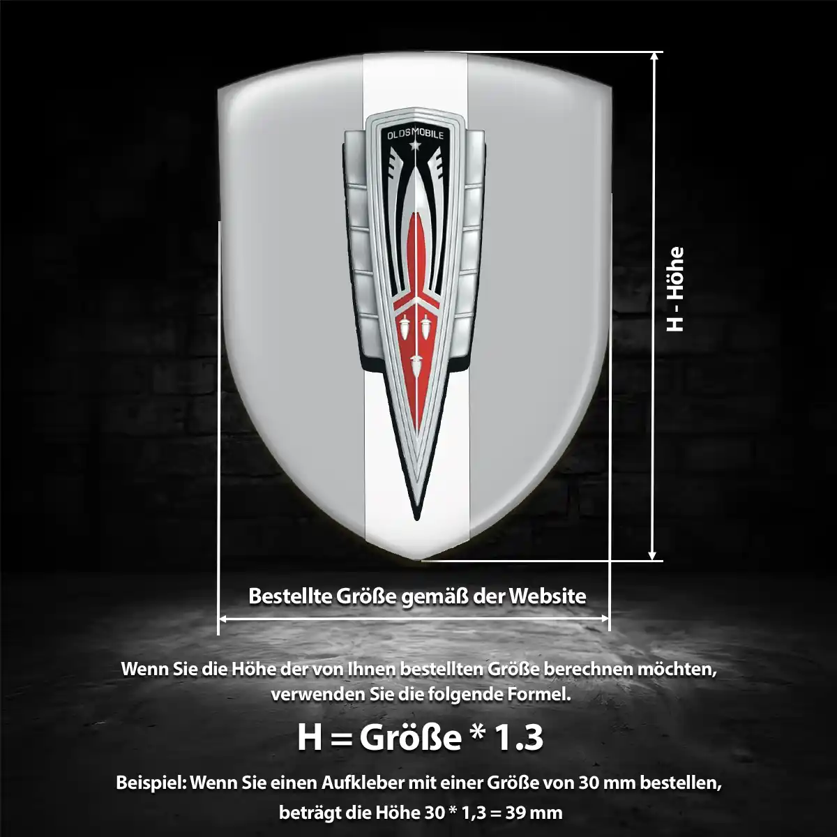 Oldsmobile Aufkleber 3D Gel Silikon Auto Hochwertiges Harz