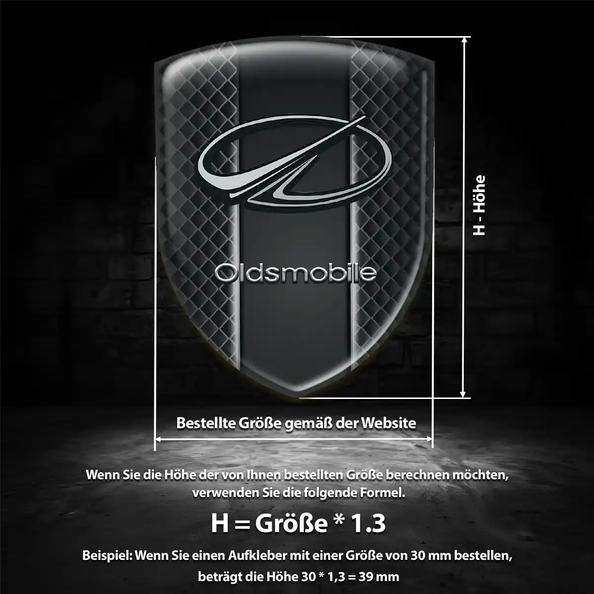 Oldsmobile Aufkleber 3D Gel Silikon Auto Premiumqualität