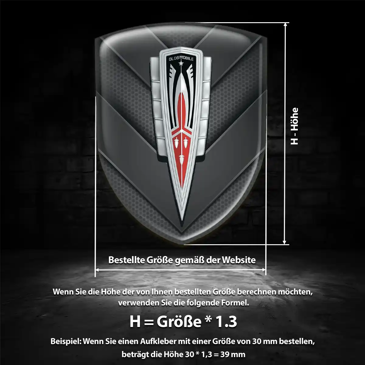 Oldsmobile Aufkleber 3D Gel Silikon Edles Design
