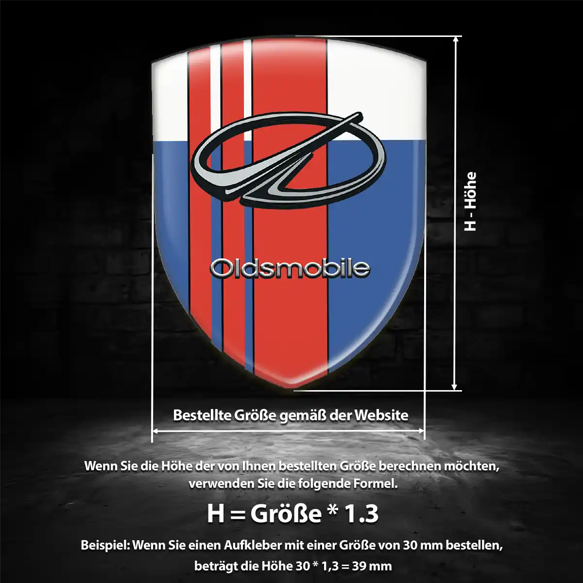 Oldsmobile Aufkleber 3D Gel Silikon Hohe Qualität