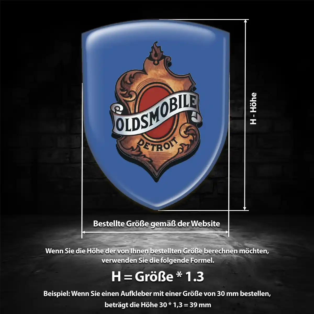Oldsmobile Aufkleber 3D Gel Silikon Interieurdesign