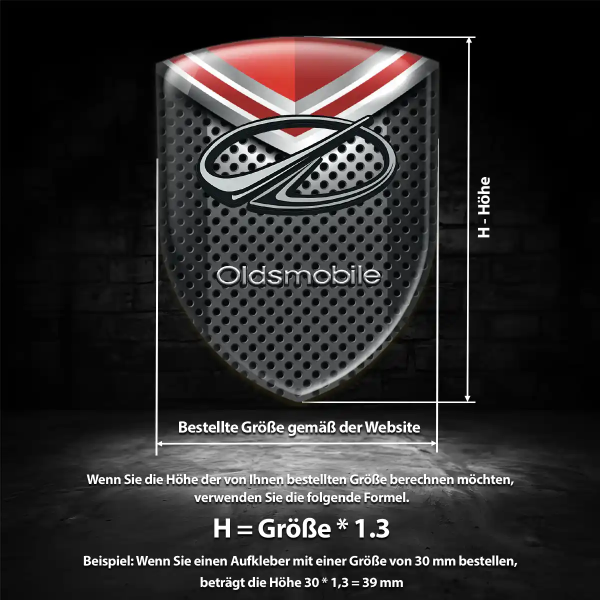 Oldsmobile Aufkleber 3D Gel Silikon Modernes Design