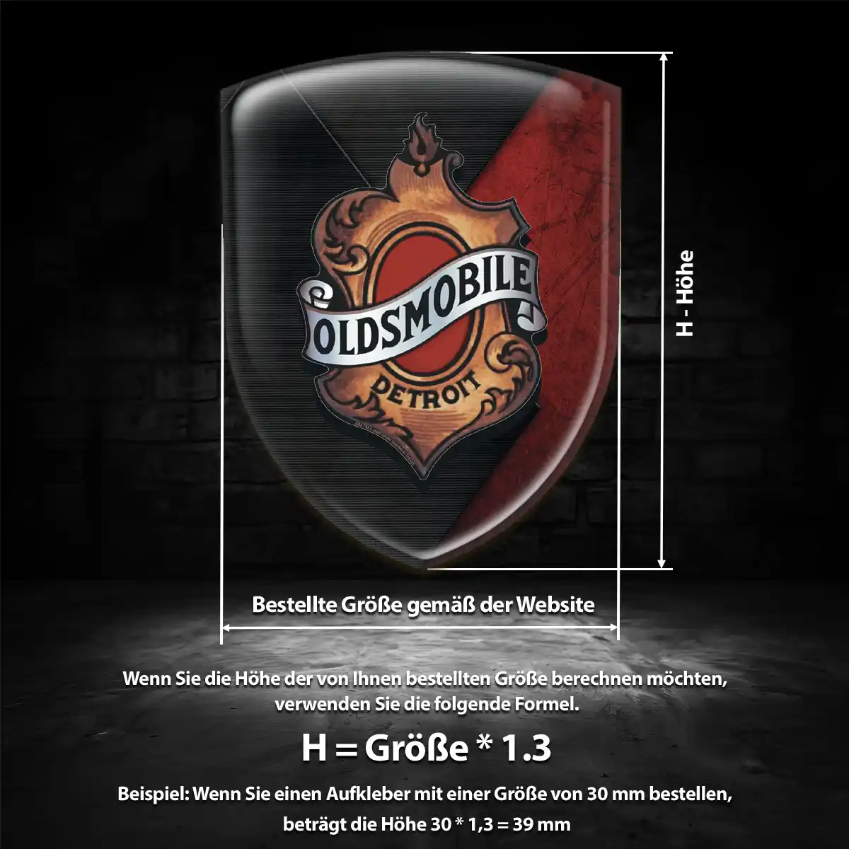 Oldsmobile Aufkleber 3D Gel Wappen Auto Hochwertiges Harz