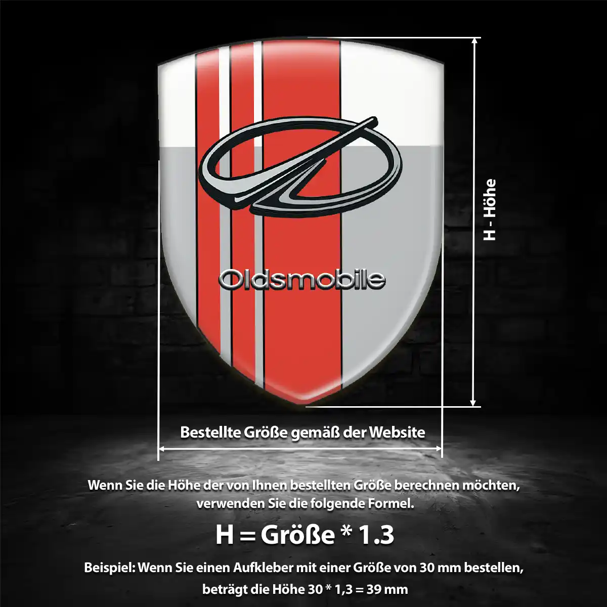 Oldsmobile Aufkleber 3D Gel Wappen Auto Premium-Edition