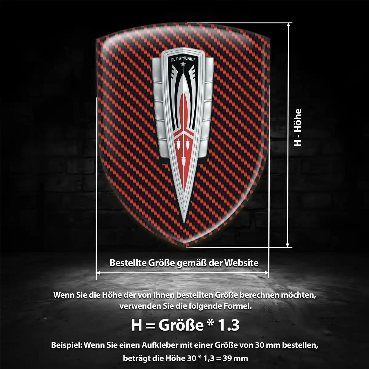 Oldsmobile Aufkleber 3D Gel Wappen Auto Premiumqualität