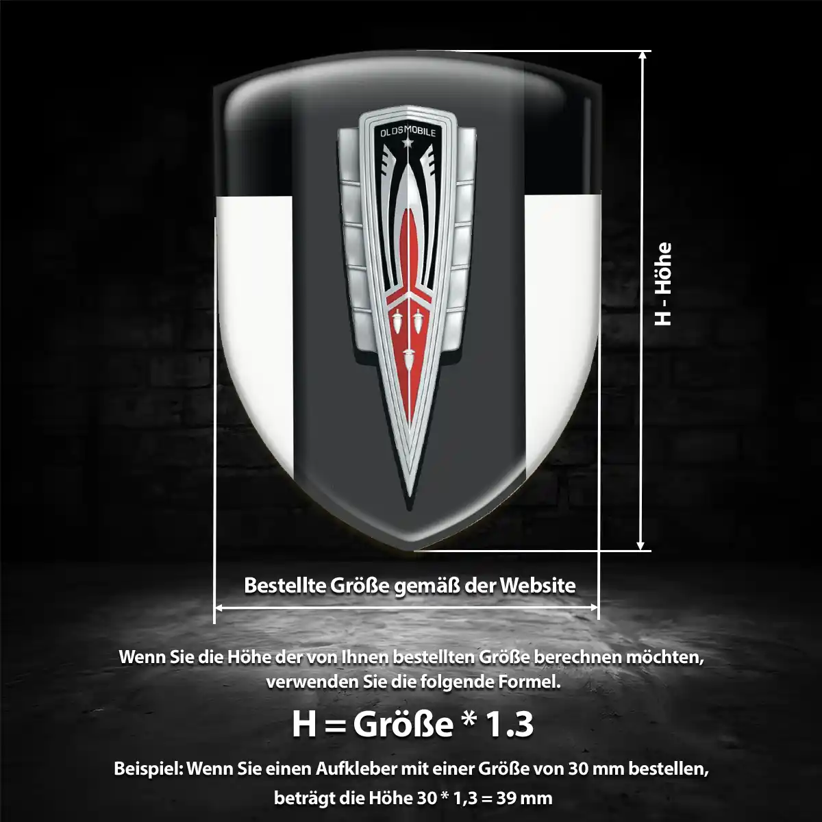 Oldsmobile Aufkleber 3D Gel Wappen Auto Tuningfahrzeug