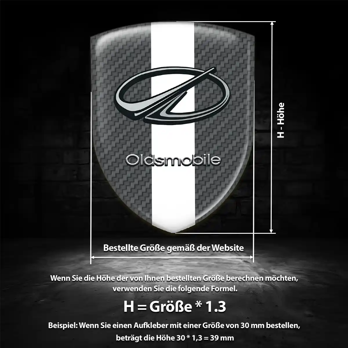 Oldsmobile Aufkleber 3D Gel Wappen Elegantes Design
