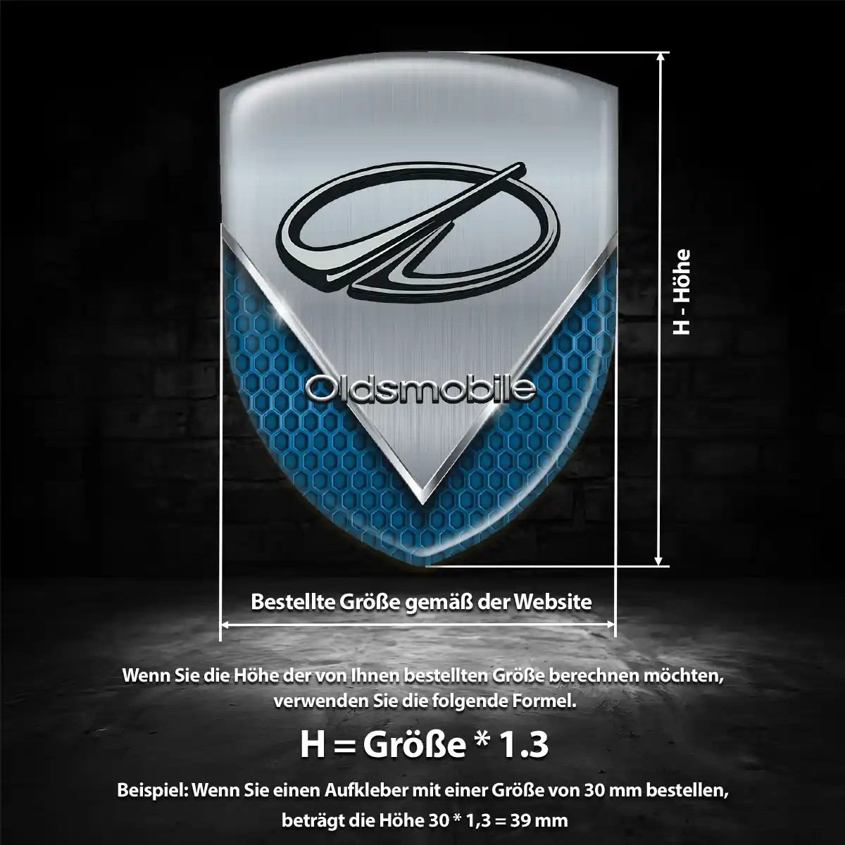 Oldsmobile Aufkleber 3D Gel Wappen Exterieurdesign