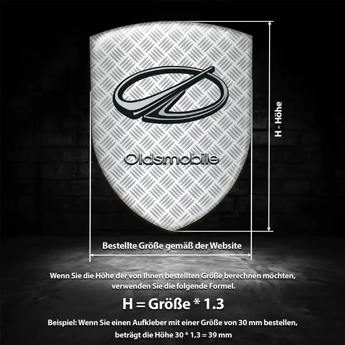 Oldsmobile Aufkleber 3D Gel Wappen Hochwertiges Harz