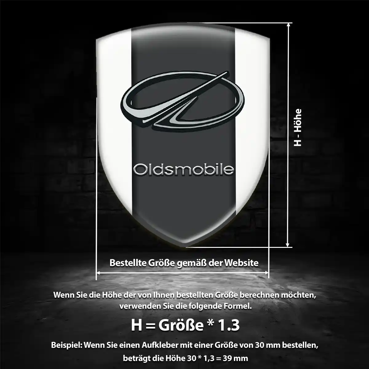 Oldsmobile Aufkleber 3D Gel Wappen Premium-Edition