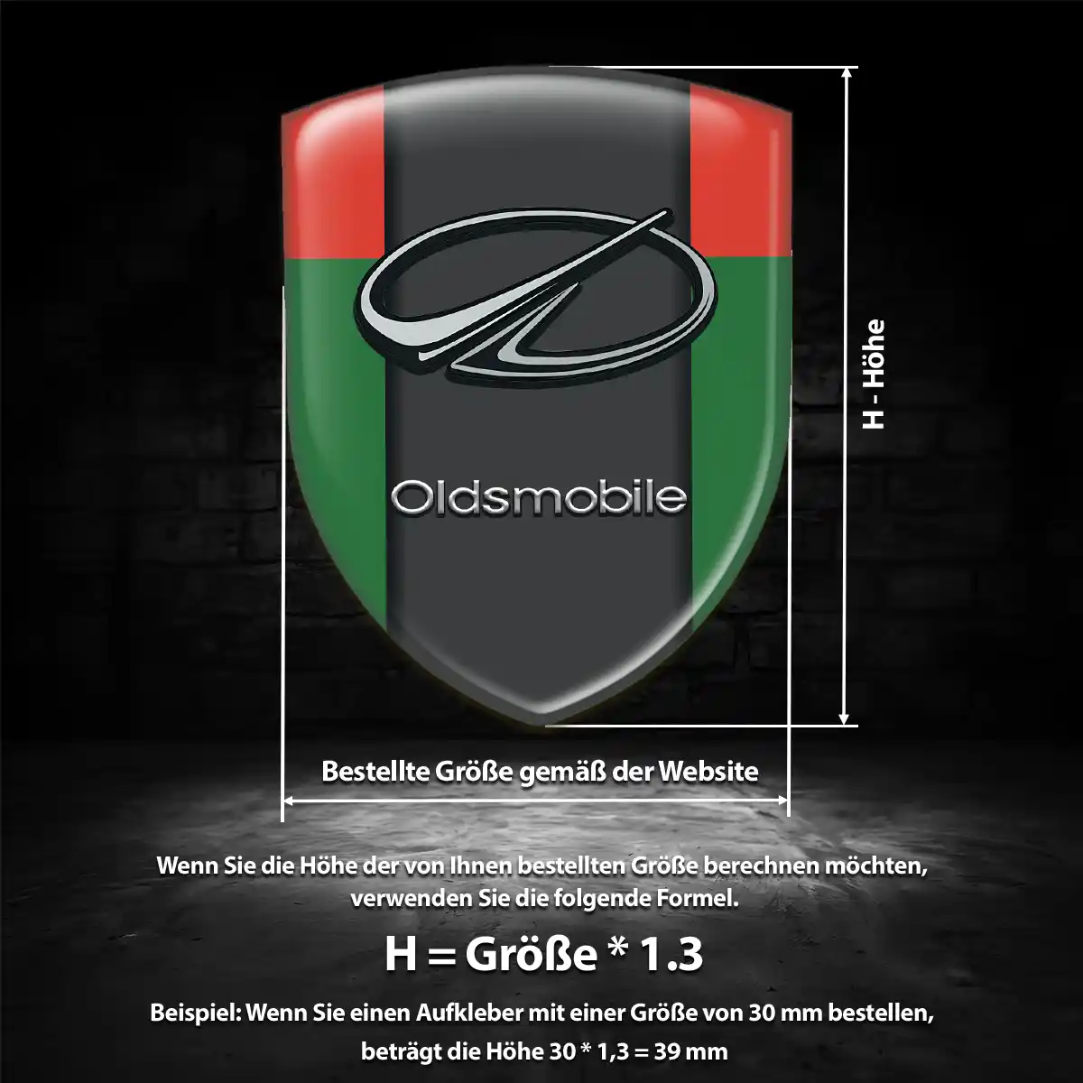 Oldsmobile Aufkleber 3D Gel Wappen Premiumqualität
