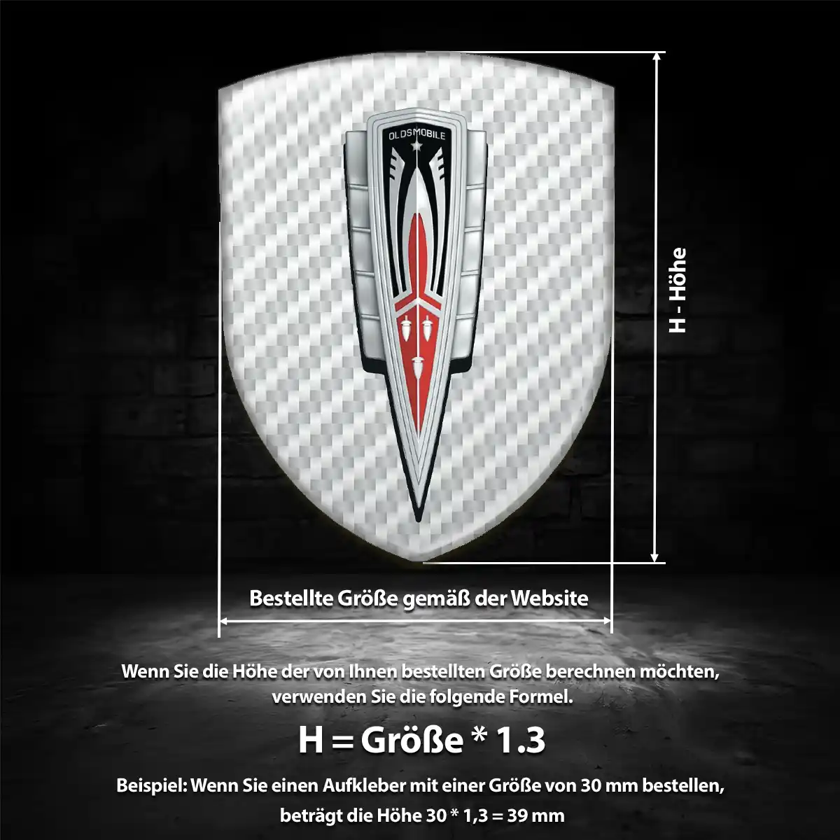 Oldsmobile Aufkleber 3D Gel Wappen Stilvolles Design