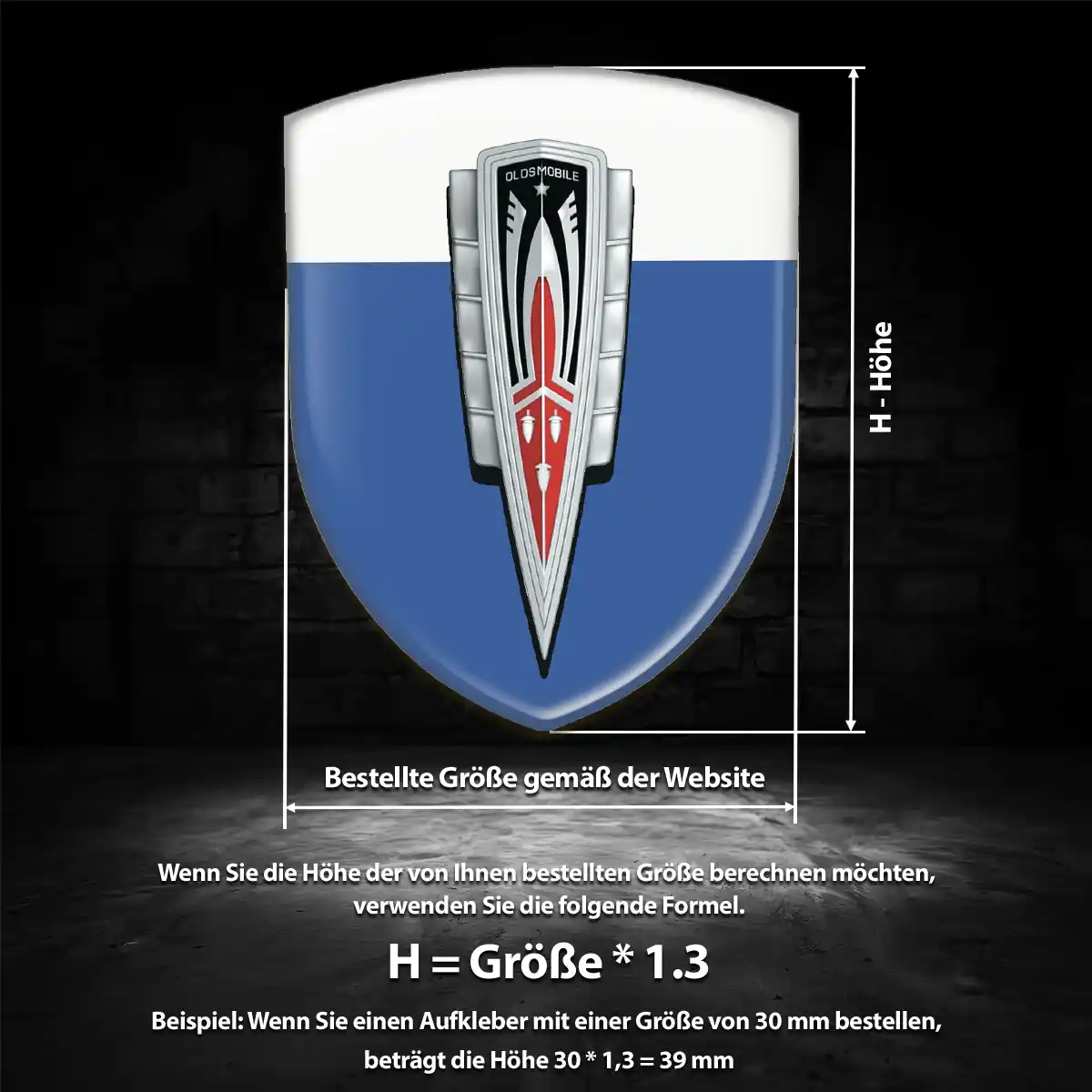 Oldsmobile Aufkleber Emblem Interieurdesign